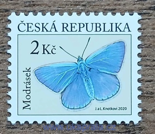 ČR ** 1093, motýli, modrásek, r. 2020