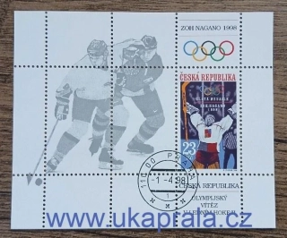 ČR raz. aršík A177, ZOH Nagano - zlatá medaile v hokeji, r. 1998