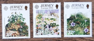Jersey ** 378/80 EUROPA, flóra, r. 1986