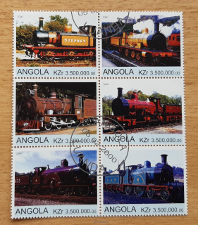 Angola raz. 6blok, parní lokomotivy, r. 2000