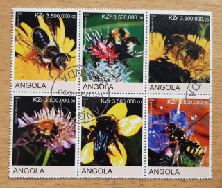 Angola raz. 6blok, hmyz, včely, r. 2000