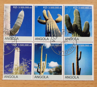 Angola raz. 6blok, kaktusy, r. 2000