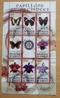 Djibouti aršík raz., motýli a orchideje, r. 2010