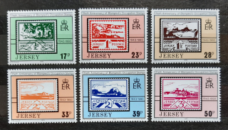 Jersey ** 624/9 známka na známce, okupační známky