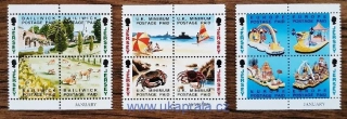 JERSEY ** 595/606 3x4blok, výplatní, motivy z Jersey, r.1993